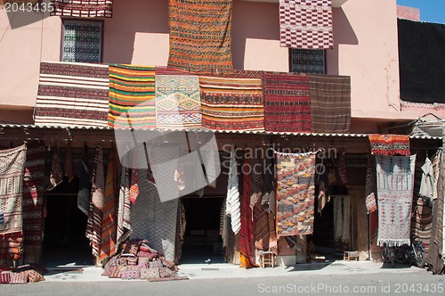 Image of Moroccan building with Berber carpets