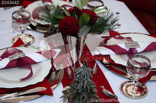 Image of Red Christmas Table