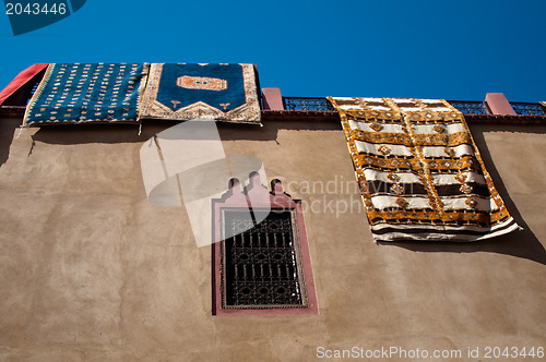 Image of Moroccan building with Berber carpets