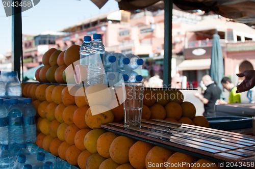 Image of Oranges on display in Jemaa el Fna, Marrakech