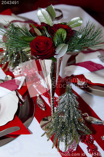 Image of Red Christmas Table