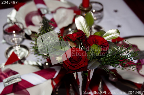 Image of Red Christmas Table