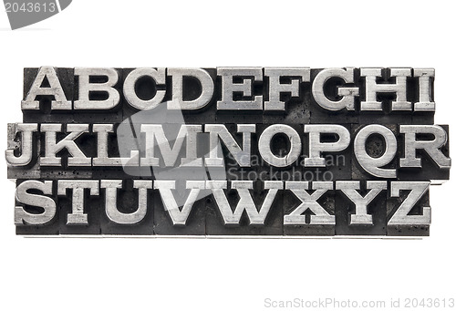 Image of alphabet in metal type