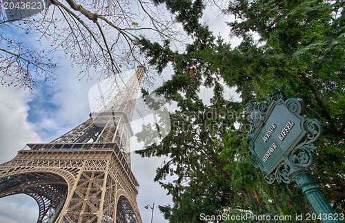 Image of Wonderful wide angle view of Eiffel Tower in Paris - Winter Seas