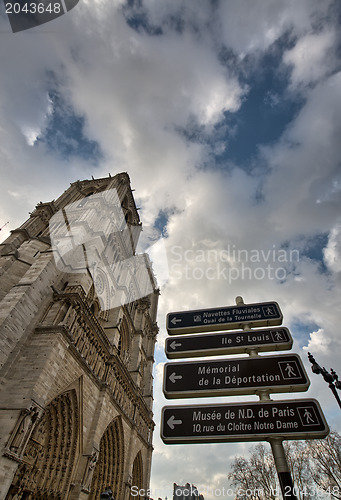 Image of Beautiful winter colors of Notre Dame Cathedral in Paris