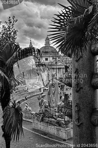 Image of View of Piazza del Popolo in Rome from the stairs