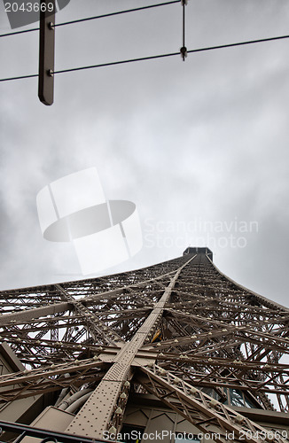 Image of Paris. Top of Eiffel Tower, geometric structure