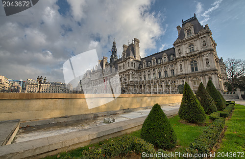 Image of Wonderful view of Hotel de Ville in Paris, City Hall