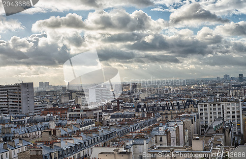 Image of Wonderful aerial view of Paris from the top of Eiffel Tower - Wi