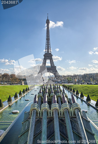 Image of Paris, France. Beautiful view of Eiffel Tower from Trocadero Gar