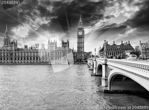 Image of Beautiful view of Houses of Parliament, Westminster Palace and B