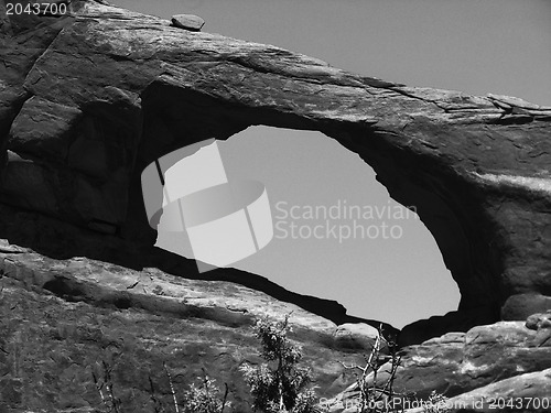 Image of Sunset on arches in Arches National Park, Utah.