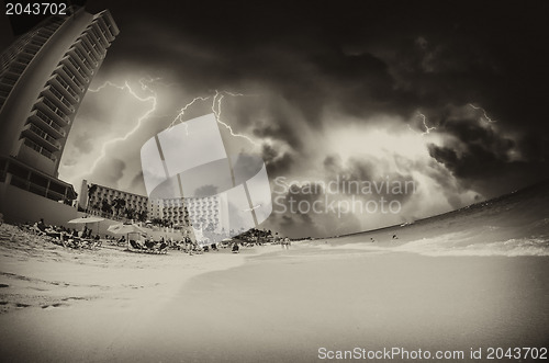 Image of Storm on Caribbean Beach, Bahamas