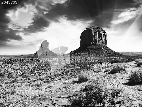 Image of The famous Buttes of Monument Valley at Sunset, Utah