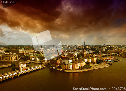 Image of Stockholm, Sweden. Aerial view of the Old Town (Gamla Stan).