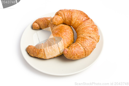 Image of fresh croissant on plate