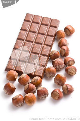 Image of chocolate with hazelnuts