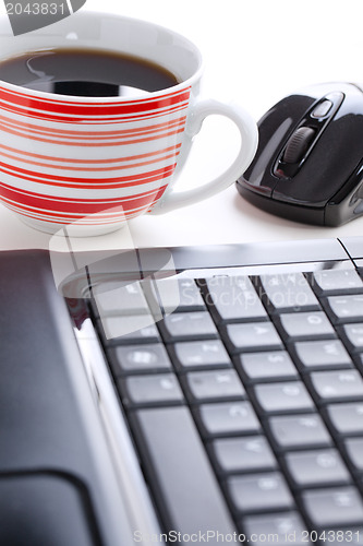 Image of computer mouse and coffee cup