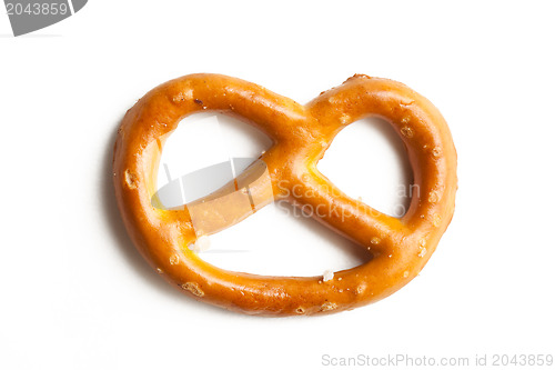 Image of pretzel on white background