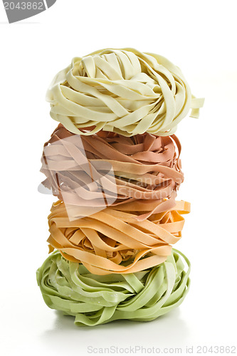 Image of colorful pasta tagliatelle 