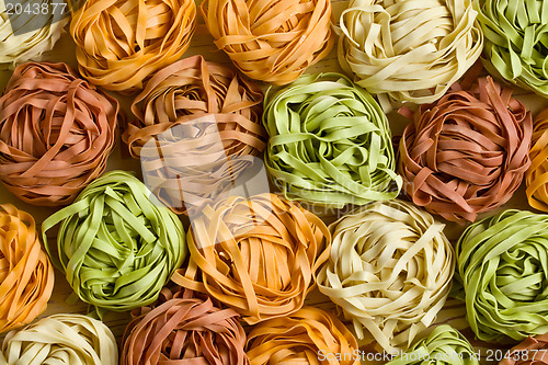 Image of colorful pasta tagliatelle