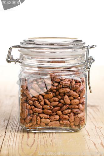 Image of red beans in glass jar