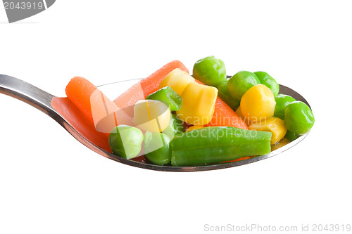 Image of mixed vegetables on white background