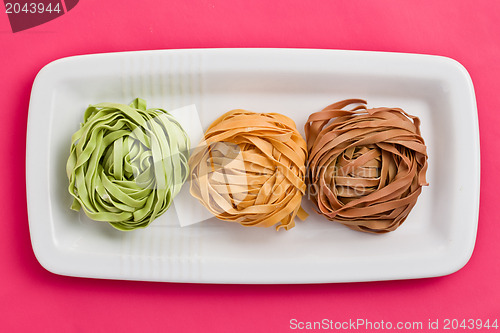 Image of colorful pasta tagliatelle