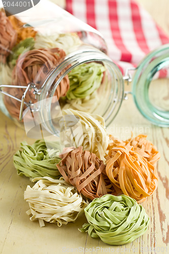 Image of colorful pasta tagliatelle