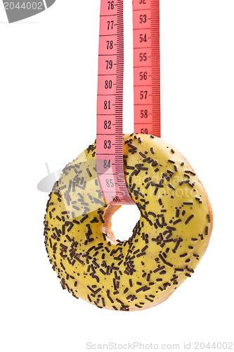 Image of sweet doughnut on white