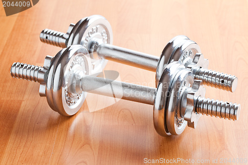 Image of chrome dumbells