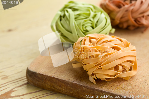 Image of colorful pasta tagliatelle 