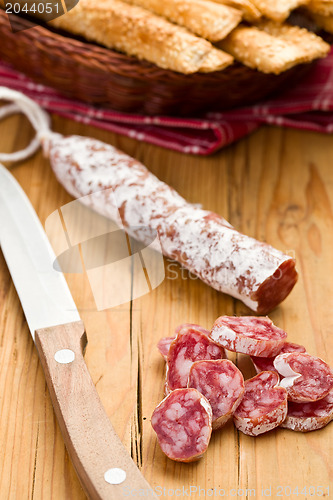 Image of white salami sausage