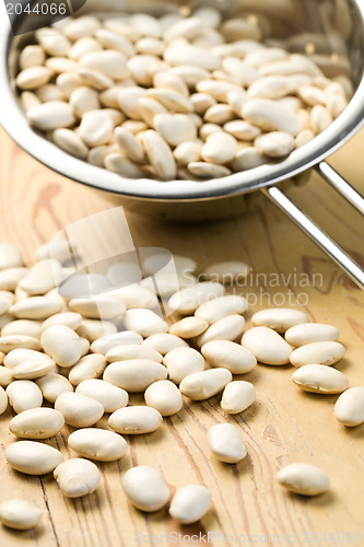 Image of white beans in colander