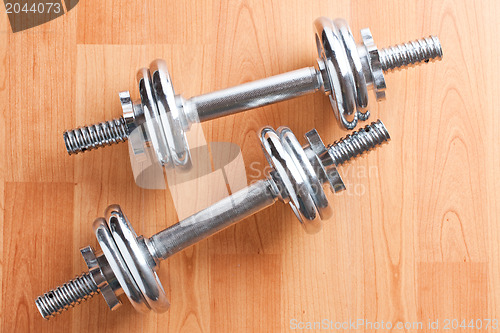 Image of chrome dumbells