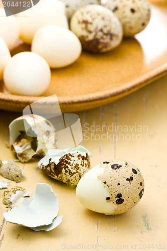 Image of boiled quail eggs