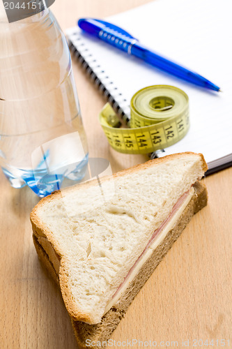 Image of diet . ham sandwich