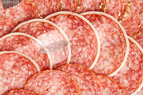 Image of slices of fresh salami