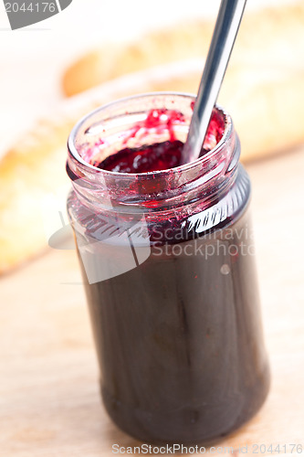 Image of fruity jam in glass jar