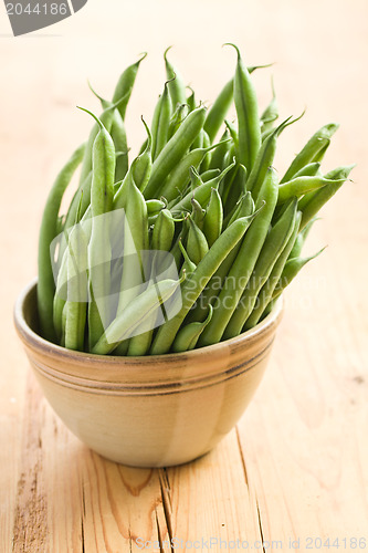 Image of bean pods in brown bowl