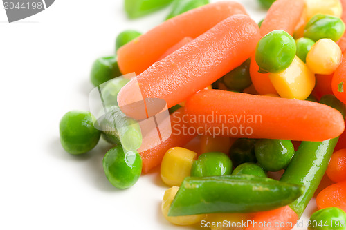 Image of mixed vegetables on white background