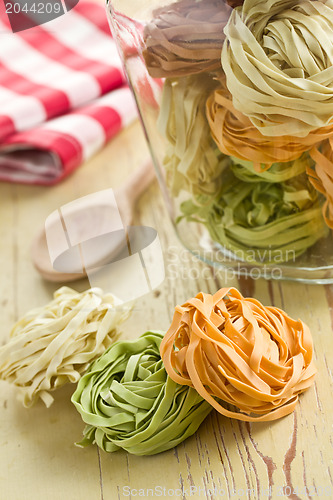 Image of colorful pasta tagliatelle