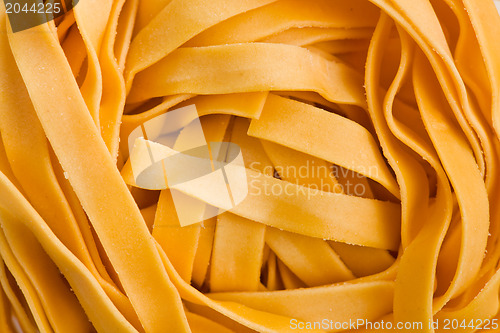 Image of macro shot of pasta tagliatelle 