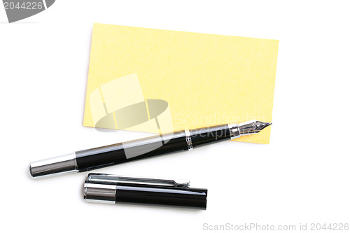 Image of business card and pen