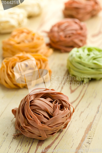 Image of colorful pasta tagliatelle 