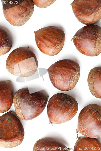 Image of chesnuts on white background