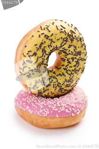 Image of sweet doughnut on white