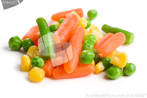 Image of mixed vegetables on white background