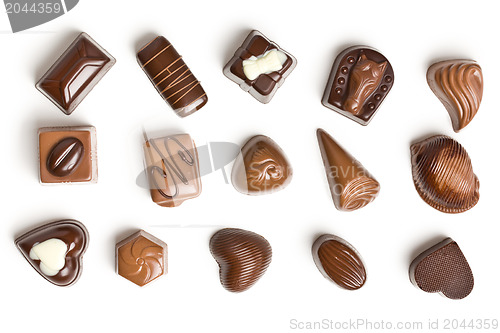 Image of various chocolate pralines