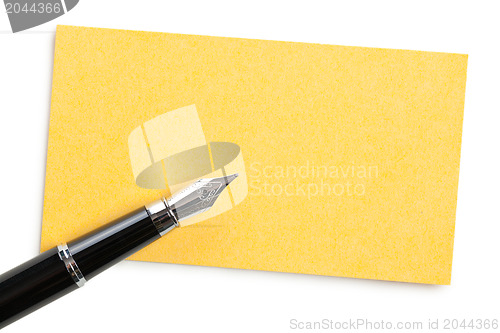 Image of business card and pen